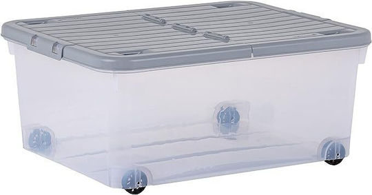 Whamisa Kunststoff Aufbewahrungsbox mit Räder und Deckel 30lt