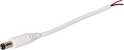 Dc Plug 5.5x2.1 Cable White 15cm 22awg
