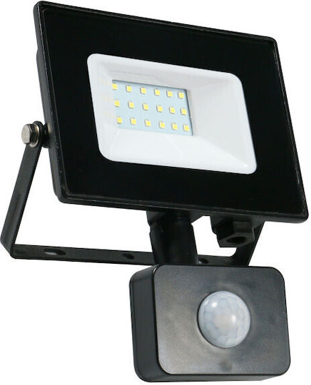 Lumax Waterproof LED Flood Light 20W Natural White 4000K with Motion Sensor IP44