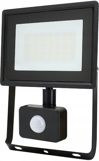 Bemko Waterproof LED Flood Light 30W Natural White 4000K with Motion Sensor IP65