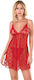 Γυναικειο Sexy Babydoll Σετ 226 Primoda 4132 001 – Κοκκινο