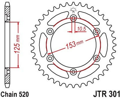 Pinion Spate 301.45 Fe 5533.45/288 45 C45 Honda Xr650 93-16 45d Pbr