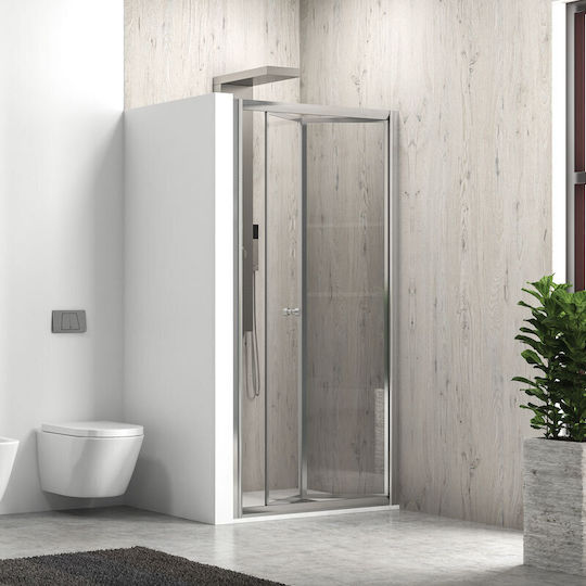 Karag M4s Разделител за Душ Кабина със Сгъваема Врата 86x180cm Прозрачно Стъкло Cromo