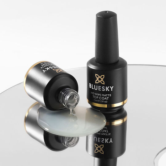 Bluesky No Wipe Top Coat για Ημιμόνιμα Βερνίκια Matte 15ml