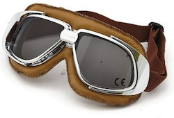 Bandit Rider Motorcycle Goggles Brown Leather Tinted Lenses Classic Goggles Bandit Rider Motorcycle Goggles Brown Leather Tinted Lenses Classic Goggles