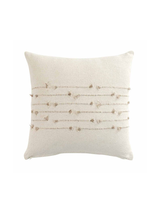 Douceur d'Intérieur Sofa Cushion Made of 100% Cotton Cream 40x40cm