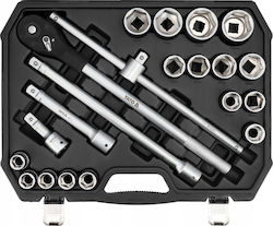 Yato Ratchet and Socket Set 3/4 Inch 21 Pieces Yato Ratchet and Socket Set 3/4 Inch 21 Pieces
