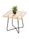 Garden & Terrace Table for Small Spaces Rattan Beige-Black 50x50x47cm