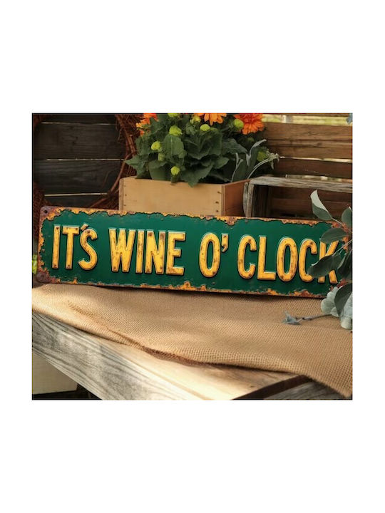 Handmade Green Metal Wall Decor Sign 39.98x9.98cm