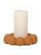Urban Nature Culture Amsterdam Ceramic Candle Holder In Orange Colour 12x12x3cm