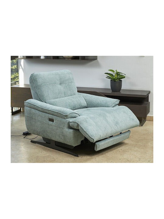 Sylia Πολυθρόνα Relax με Υποπόδιο Blue 110x105x100cm