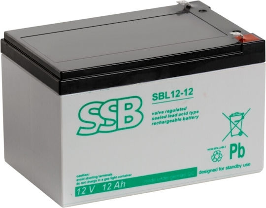 Ssb Sbl 12-12 Ssb Rechargeable Battery 12v/12ah T2 Faston 4.8mm
