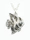 Silber Halskette 0.10ct Natürliche Diamanten Fisch