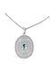Colier 925 Cu Topaz Albastru Ceresc Natural Topaz Alb