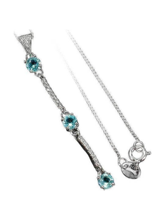 925 Silver Necklace Natural Apatites Beautiful 15