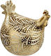 Zen Collection Πασχαλινή Κότα Πολυεστερικη Χρυση 18x16.5x12.5εκ.