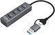 Microconnect Hub 4 Θυρών USB 3.0 με σύνδεση USB-C