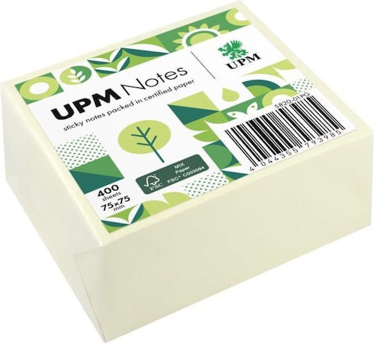 Blocnotes Biletele De Memorie Upm Extra Strong 75x75mm 400 Foi De Hârtie 5820-01pg