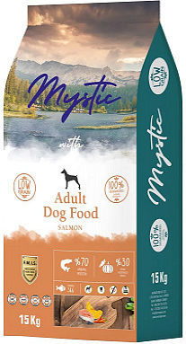 Mystic 15kg Dry Dog Food With Low Grains for Adult Dogs With Salmon