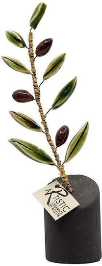 Rozos Ceramics 17-946 Tabletop Handmade Ceramic Decorative Olive 4x14
