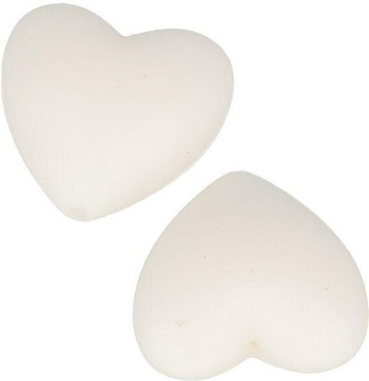 Silicone Beads Artemio Heart White 2pcs