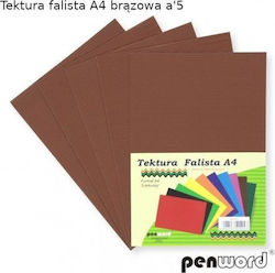 Penword Κυματοειδές Χαρτόνι Penword A4 5 Φύλλα Καφέ Penword Targi