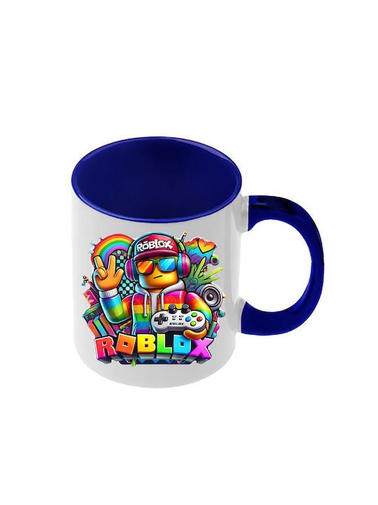 Roblox Tasse Dunkelblaue Griff Innenseite