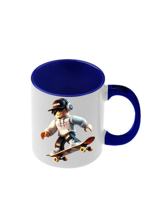 Roblox Tasse Dunkelblaue Griff Innenseite
