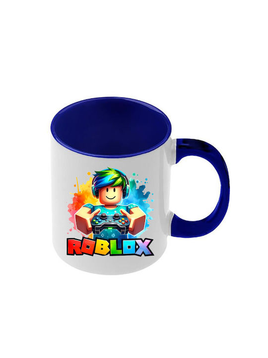 Roblox Tasse Dunkelblaue Griff Innenseite