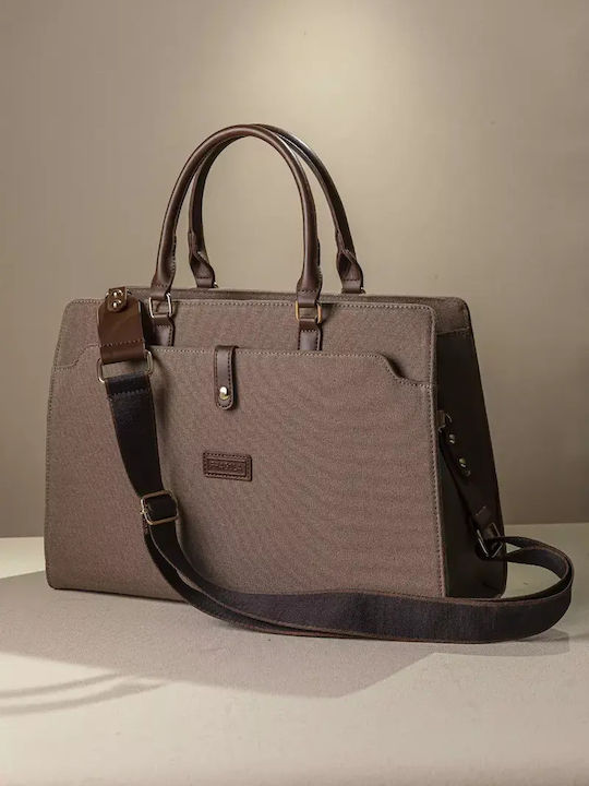 Fragola Fabric Women's Briefcase Dark Beige