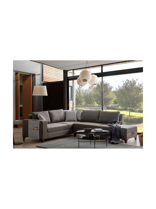 Loft Ъглов Диван Спалня Кафяв 230x285x80см