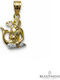 Velegrakis Charm Zodiac Sign Aquarius Gold 14K