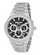 3Guys Men's Battery Watch with Silver Metal Bracelet