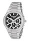 3Guys Men's Battery Watch with Silver Metal Bracelet