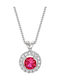 Kiriakos Gofas Necklace Solitaire In 9 K White Gold Red