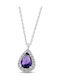 Themelidis Jewels Halskette Rosette aus Silber mit Zirkon Lila
