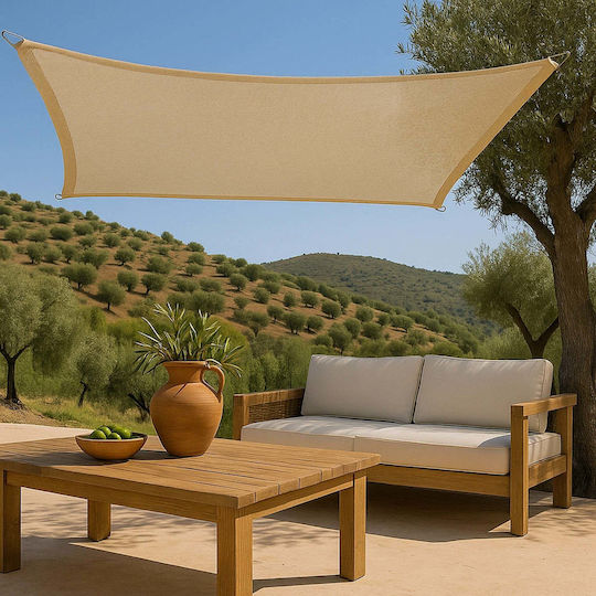 Showood Ορθογώνιο Πανί Σκίασης Εκρού 3x5m 280gr/m²