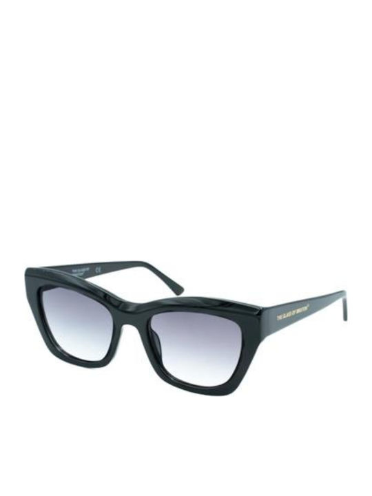 The Glass of Brixton Women's Sunglasses with Black Horn-Rimmed Frame and Gray Lenses BS276 00