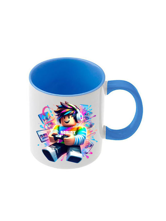Roblox Tasse Blau Mit Griff Innen