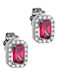 Ioannis Kosmima White Gold 14K Stud Earrings with Red Stones