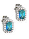 Ioannis Kosmima White Gold 14K Stud Earrings with Light Blue Stones
