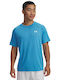 Sportliche Herrenbluse Kurzarm Blau