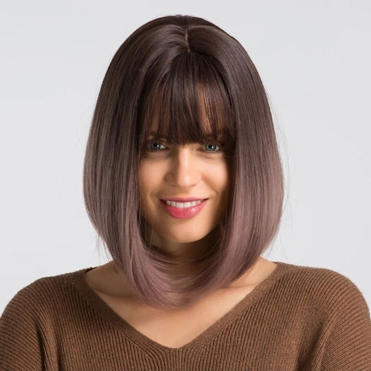 Animis Beauty Perücke Mit Synthetisches Haar In Lila Farbe 30cm