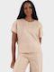 Damen Bluse Ärmellos Beige