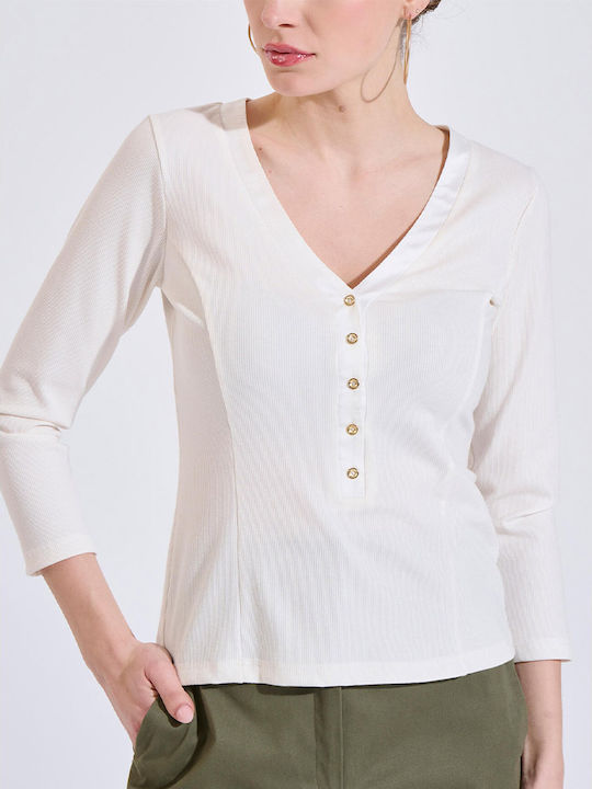 Bill Cost Women's Long Sleeve Blouse with V-Nec...