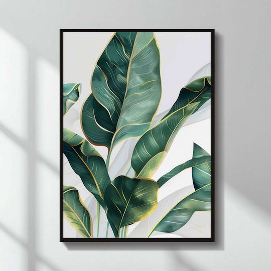 Megapap Botanical Leaves Wooden Painting 50x70cm