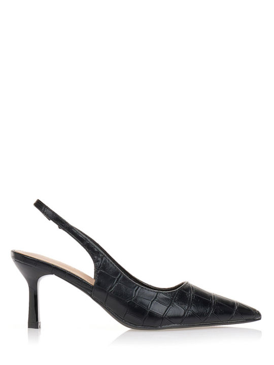 Tsoukalas Pointed Toe Heels with Mid Heel Black
