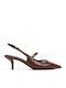 Spitze Zehe Pumps mit Riemen Braune