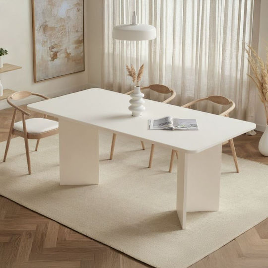 Linza Τραπεζαρίας Λευκό 180x90x75εκ.