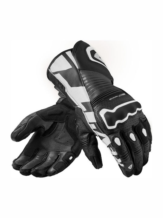 Rev'IT Argon 3 Men's Leather Motorcycle Gloves Black/White